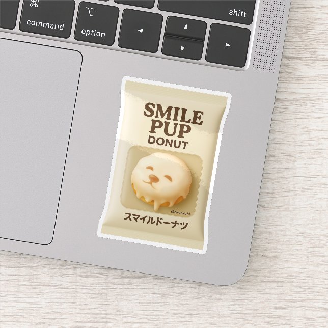 Sticker Smile Pup Donut : emballage de jouet de dessert gl (Détail)