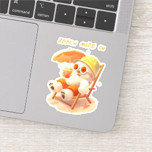 Sticker Smile Pup : Mode Plage Activé Bichon Frise Sourire