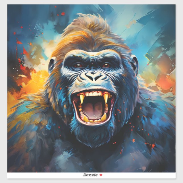 Sticker Smiling gorilla (Feuille)