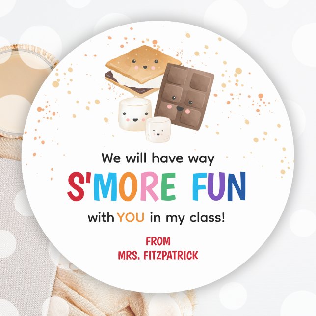 Sticker Smores Premier Jour De L'École (Teachers First Day Of School Smores Sticker)