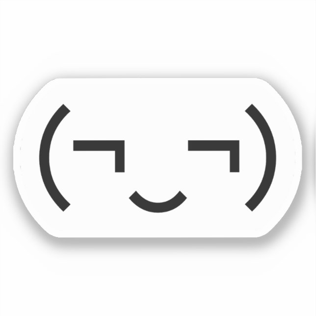 Sticker Smug Emoticon (‿MD) Kaomoji japonais (Recto)