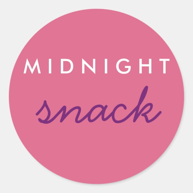 Sticker Snack de minuit rose violet (Devant)