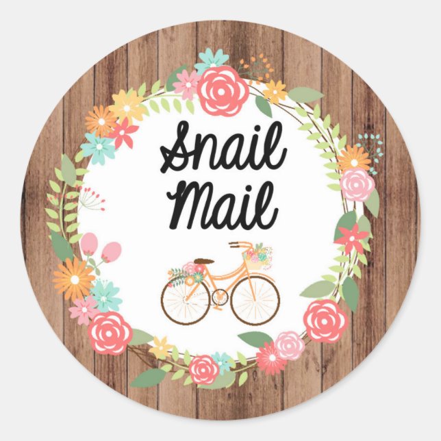 Sticker Snail Mail - vélo floral! ! (Devant)