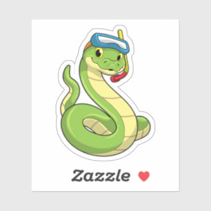 Sticker Snake as Diver wirth Snorkel
