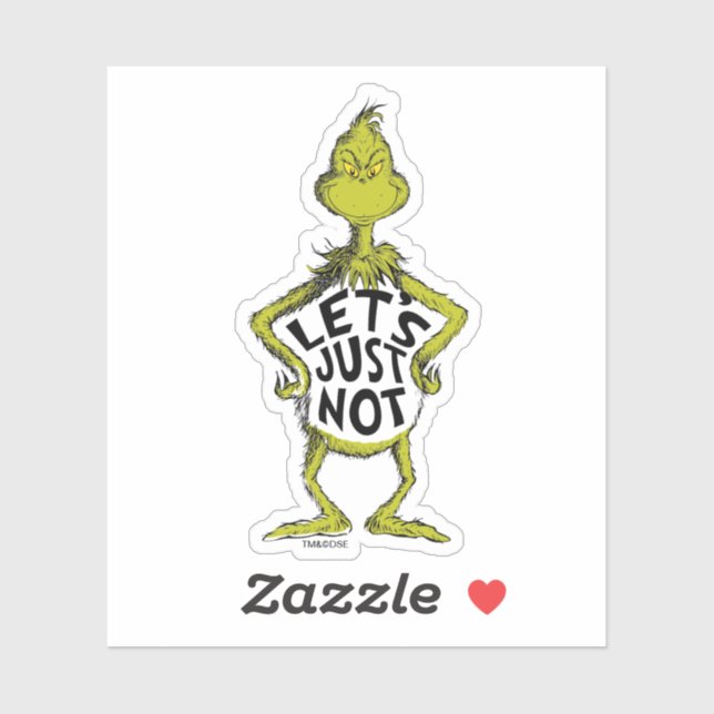 Sticker Snarky Grinch | Drôle Ne citons pas (Feuille)