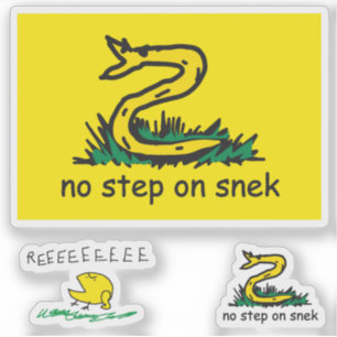 Sticker Snekright drapeau gadsden parodie mème pas pas sur