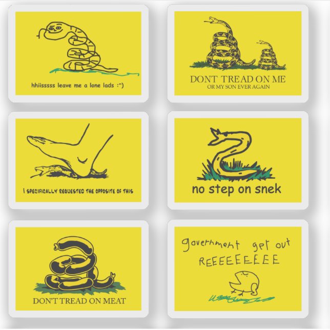 Sticker Snekright gadsden flag parodie mèmes x6 (Devant)