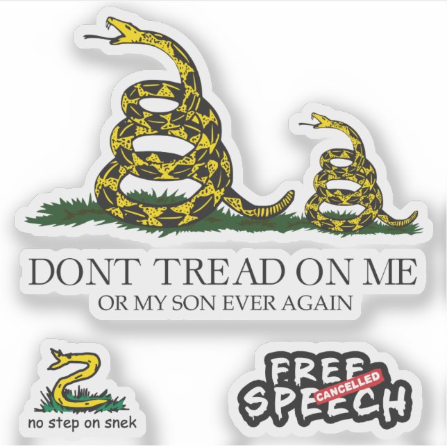 Sticker Snekright gadsden flag parodie mèmes x6 (Devant)