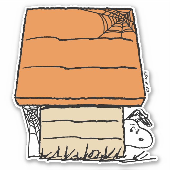 Sticker Snoopy Halloween Spider Web Doghouse (Devant)
