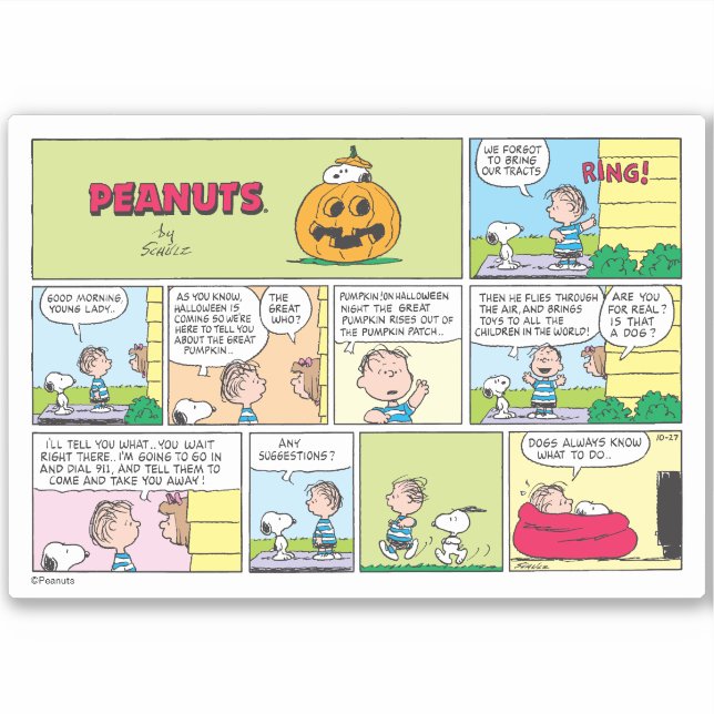 Sticker Snoopy & Linus | Les grandes nouvelles Citrouilles (Devant)