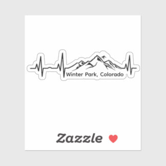 Sticker Snowboarding Winter Park Heartbeat