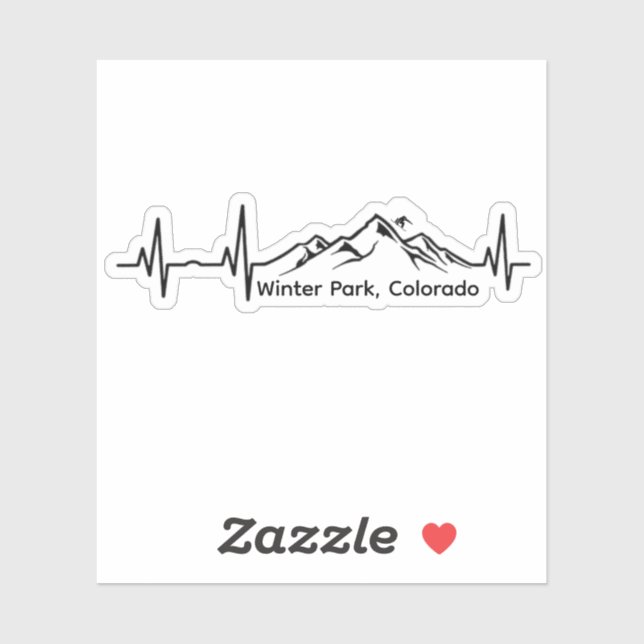 Sticker Snowboarding Winter Park Heartbeat (Feuille)