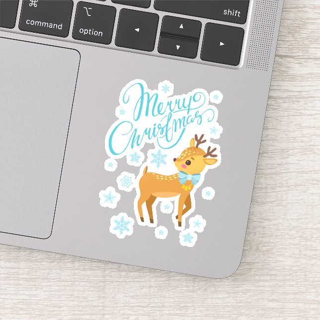 Sticker Snowflakes hiver Joyeux Noël Cerf | Vacances (Détail)