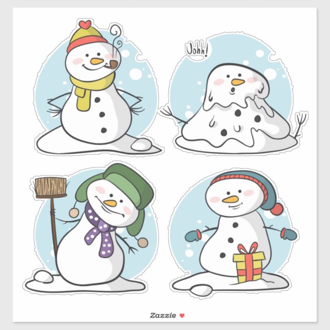 Sticker Snowman (Feuille)