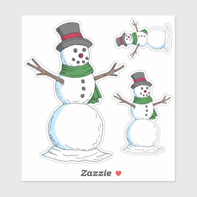 Sticker Snowman (Feuille)
