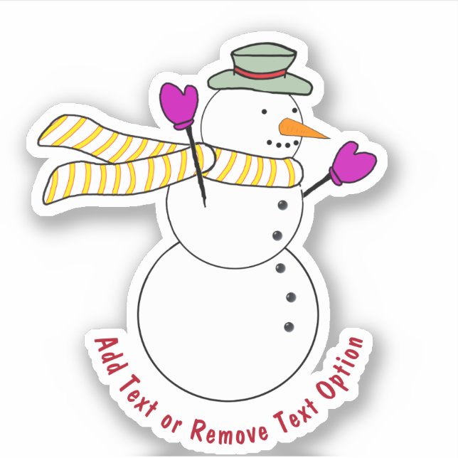 Sticker Snowman Avec Mittens Noël (Devant)