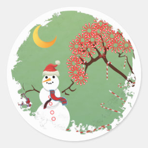 Sticker Snowman CandyCane