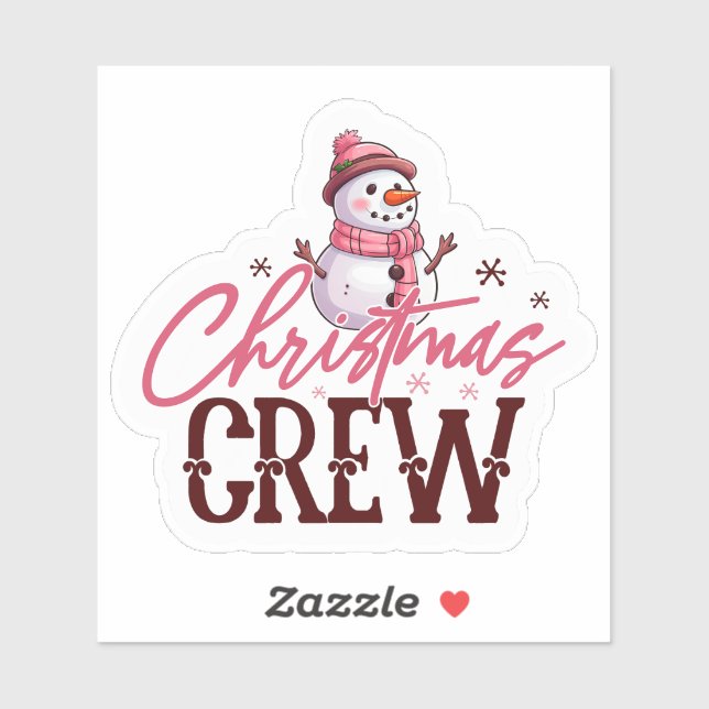 Sticker Snowman Rose Joyeux (Feuille)
