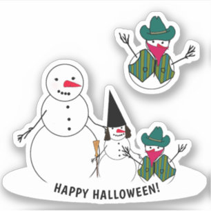 Sticker Snowman Trick ou Treat Halloween