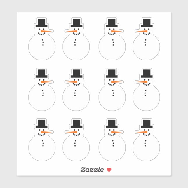 Sticker Snowman (Variété) Vacances d'hiver Fun de Noël (Feuille)