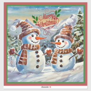 Sticker Snowmen, Joyeux Noël,