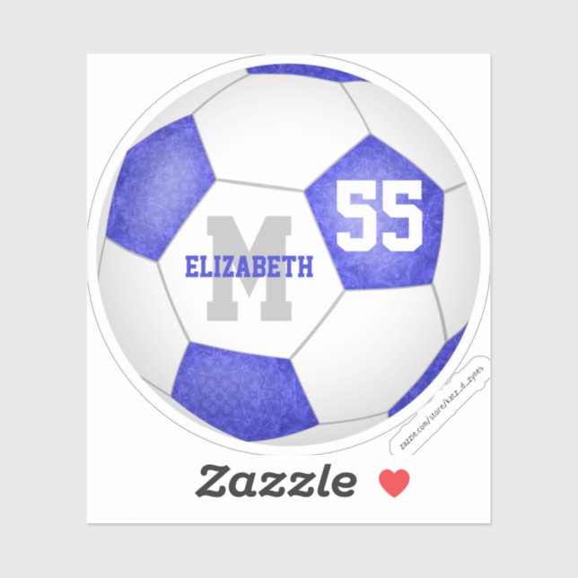 Sticker soccer personnalisé bleu girly (Feuille)