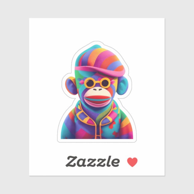 Sticker Sock Monkey (Feuille)