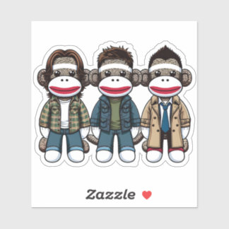 Sticker SockMonkey Hunter Brothers et leur Angel Friend