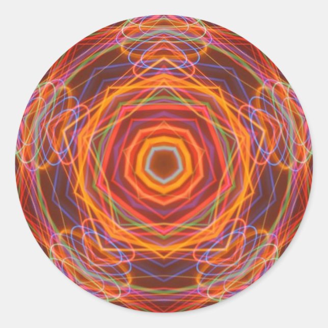 Sticker Solar Mandala Kaliedoscope Fractal Art (Devant)