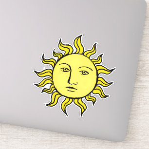 Sticker Soleil Avec Face Rétro Magique Vintage cuisine Cél