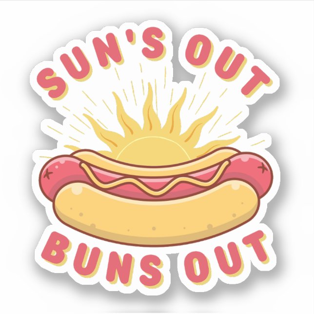 Sticker Soleil Sortir Des Bons Du BBQ Été (Devant)