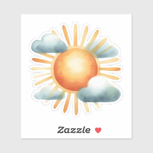 Sticker Soleil tiré (Feuille)