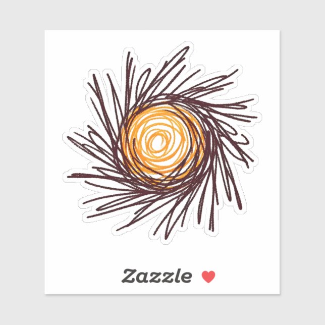 Sticker Soleil tiré (Feuille)