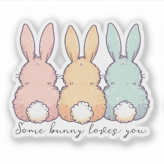 Sticker Some Bunny Loves You Custom Contour (Devant)