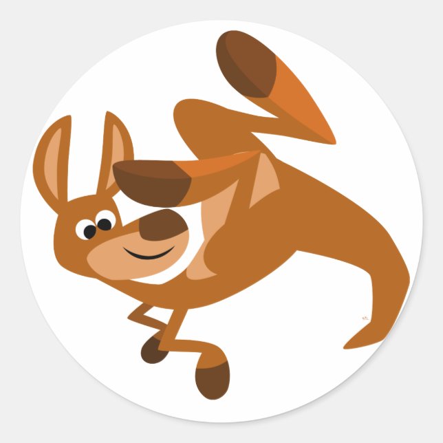 Sticker Somersault de Kangaroo en caricature (Devant)