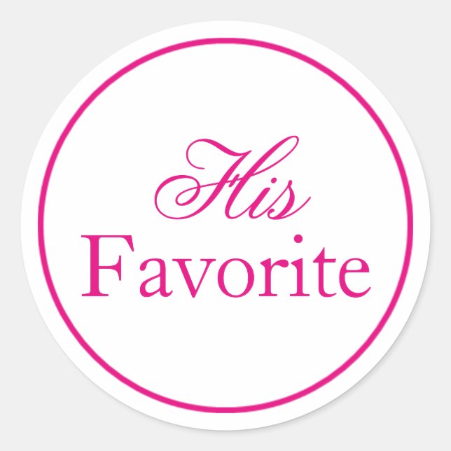 Sticker "Son Favori" Faveur Mariage - Rose (Devant)
