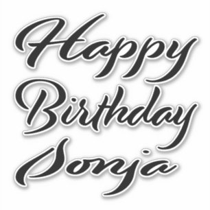 Sticker Sonja Nom Prénom Anniversaire de la Broderie noire