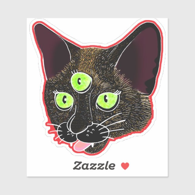 Sticker Sophia le chaton psychique (Feuille)