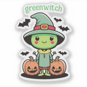 Sticker Sorcière verte