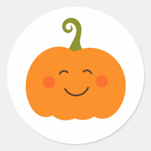 Sticker souriant citrouille mignon