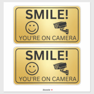 Sticker Souriez Vos Signes Sur Caméra, Surveillance Vidéo