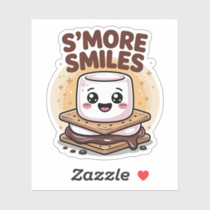 Sticker Sourires mignons Marshmallow entre le chocolat