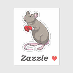 Sticker Souris à Boxing avec gants de Boxing