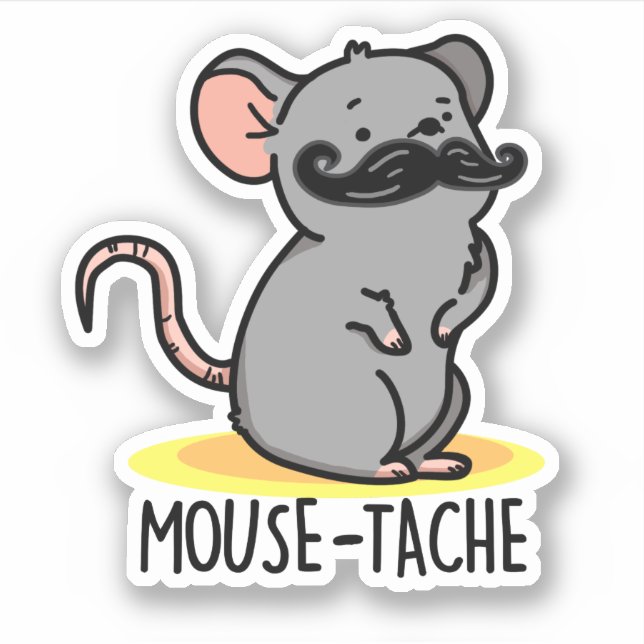 Sticker Souris Drôle Mouse Pun (Devant)