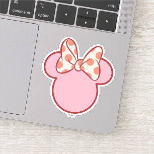 Sticker Souris en silhouette à noeud à pois sucrés