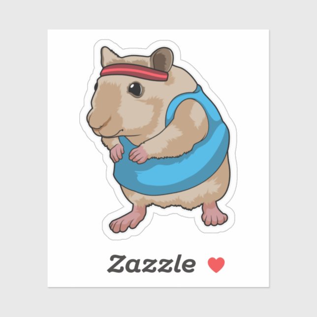 Sticker Souris en tant que coureur avec bandeau (Feuille)