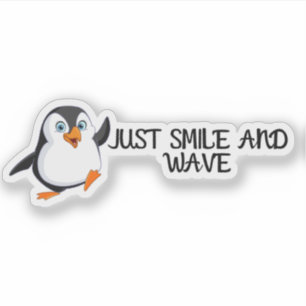 Sticker Souris Et Vague Pingouin