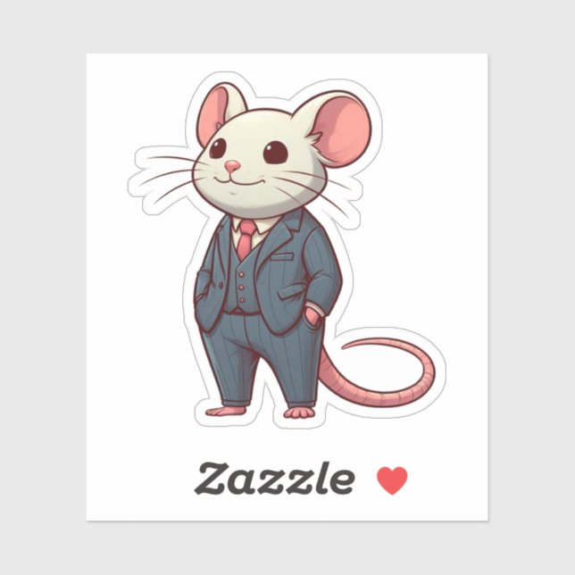 Sticker souris, grande souris patron (Feuille)