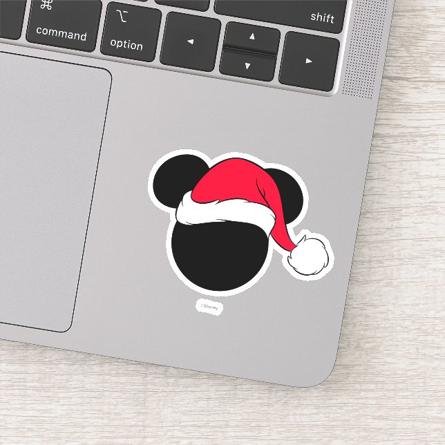 Sticker Souris Mickey de Noël | Icône Père Noël (Détail)