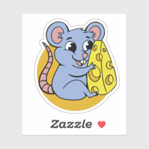 Sticker Souris sucrée avec fromage